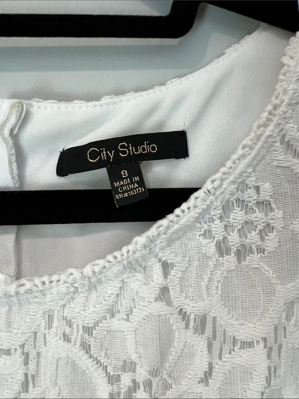 City Studio White Lace Fit-and-Flare Midi Dress